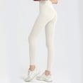 thumbnail image 3 of Sevpuikl Women's High Waist Tummy Control Leggings for Yoga Workout Gym Solid Color Soft Opaque Lightweight(White,S), 3 of 4