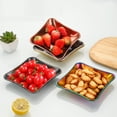 thumbnail image 6 of Square Serving Tray, Thickened Stainless Steel Metal Food Plate and Baking Sheet for Home Kitchen Snacks, Bone Dishes, and Appetizers with Mirror Finish, Gold, 6 of 7