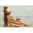 thumbnail image 4 of HAPPY BAY Women's Honeymoon Lounge LGBTQ Pride Flag Rainbow Stripe Dress Slip Chemise 00 Multi, Striped, 4 of 4