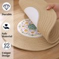 thumbnail image 5 of Placemats Set of 4, Yamaziot 12" Round Placemats Heat Resistant Braid Place Mat, Fabric Woven Washable Dining Table Mats, Mandala Floral Khaki, 5 of 7