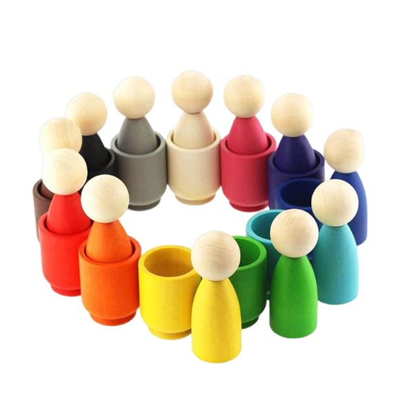 serony Rainbow Balls in Cups Cups Montessori Montessori Board Children Logical Game with Cups Sorter Game and Balls 12 Colors
