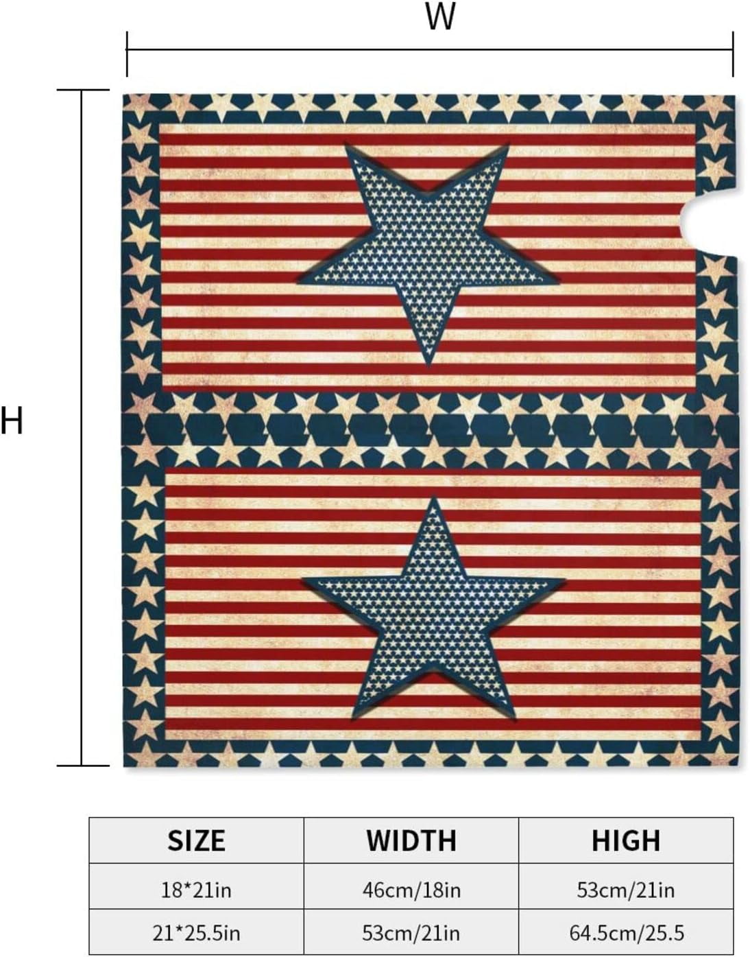 Vintage Country Farmhouse American Flag 4th of July Patriotic Mailbox Magnetic Post Mailbox Cover Garden Decor Outdoor Large 25.5" X 21"