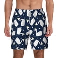 thumbnail image 3 of Uemuo Swan Pattern Mens Swim Trunks Quick Dry Board Shorts with Mesh Lining, Stretch Beach Shorts Quick Dry No-Chafing Board Shorts-Medium, 3 of 9