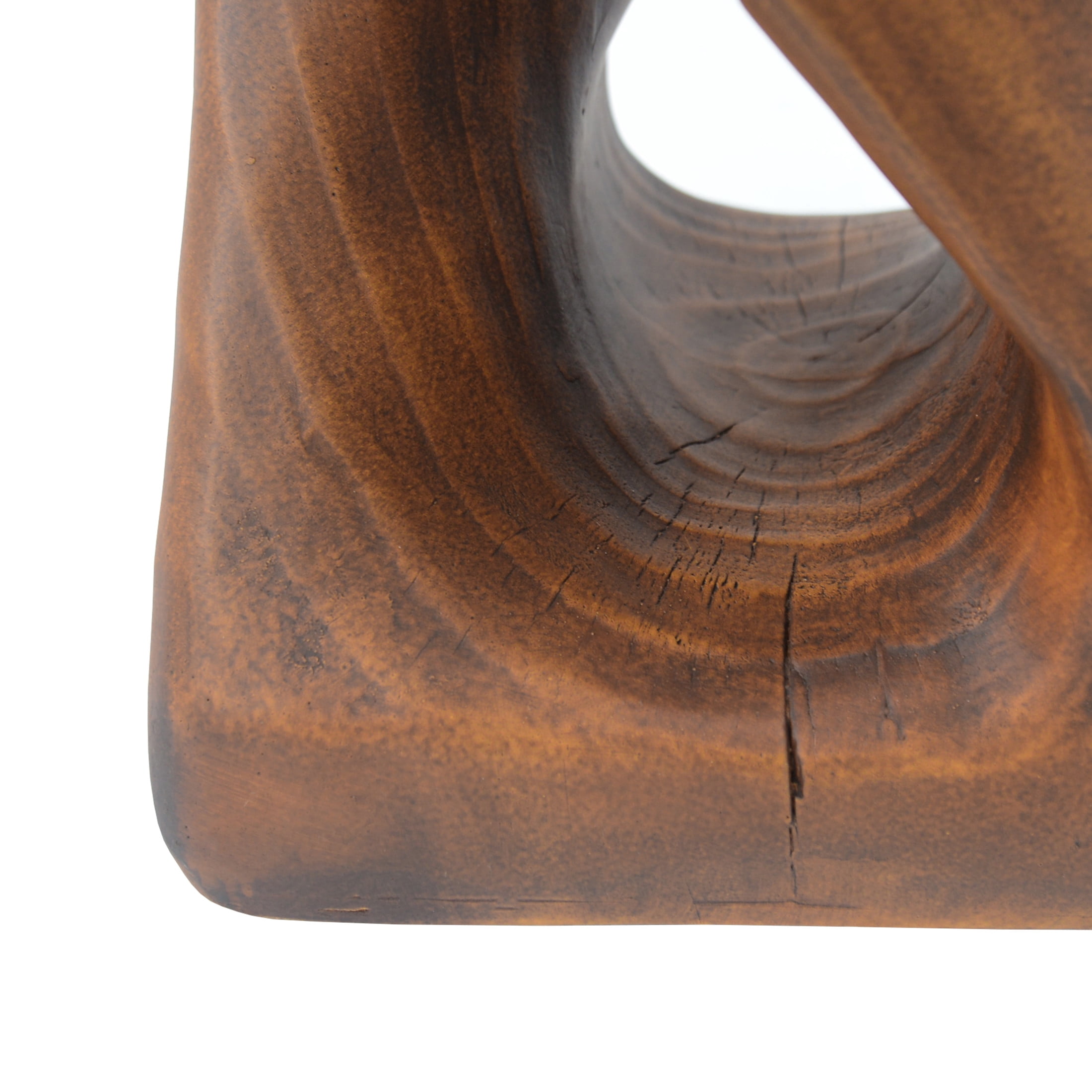 Christopher Knight Home 16" Natural Wood Twist Shape Design MGO Outdoor Side Table, Antique Brown