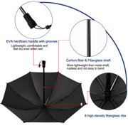 G4Free 46 Inch Large Hiking Umbrella Ultralight UV Silver Reflective Full-size Trekking Backpacking Umbrella