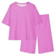 thumbnail image 3 of Cethrio Kids Girls Outfit Sets, Athletic 2 Piece Summer T-Shirts and Bike Shorts Sets Hot Pink Size 6-7 T, 3 of 8