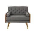 thumbnail image 2 of Noble House Amiriah Mid Century Modern Fabric Tufted Club Chair, Gray, 2 of 12