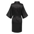 thumbnail image 4 of Sakmal Satin Women Robes Kimono Knee Length Bathrobe for Women Cozy Black Women's Robe L, 4 of 5