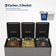 thumbnail image 6 of Kitchen Pedal Bin - Stainless Steel Dual Compartment Recycling Bin, Soft Close Lid, Removable Buckets & Side Handle for Home Use (3 * 15L), 6 of 7