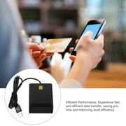 Square Card Reader, Universal Portable Smart Card Reader for Bank Card Card, Smart ID Credit Card Reader, USB 2.0 Interface, Black