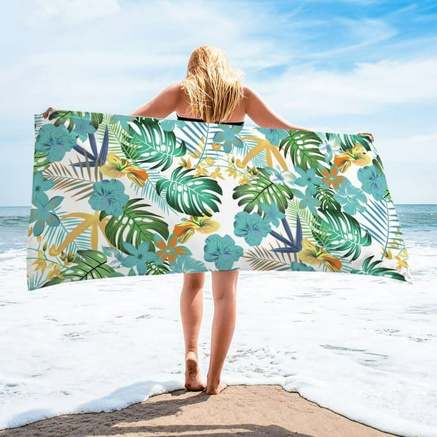 Toalla de playa de microfibra 30x60 pulgadas - Toalla de secado rápido resistente a la arena para playa, piscina y viajes - Toalla de baño compacta y ligera
