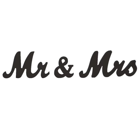 Fashionwu Vintage Style Silver Mr and Mrs Sign, Wooden Wedding Sweetheart Table Sign with Silver Glitter Letters for Wedding Photo Props Party Table Decorations, Black