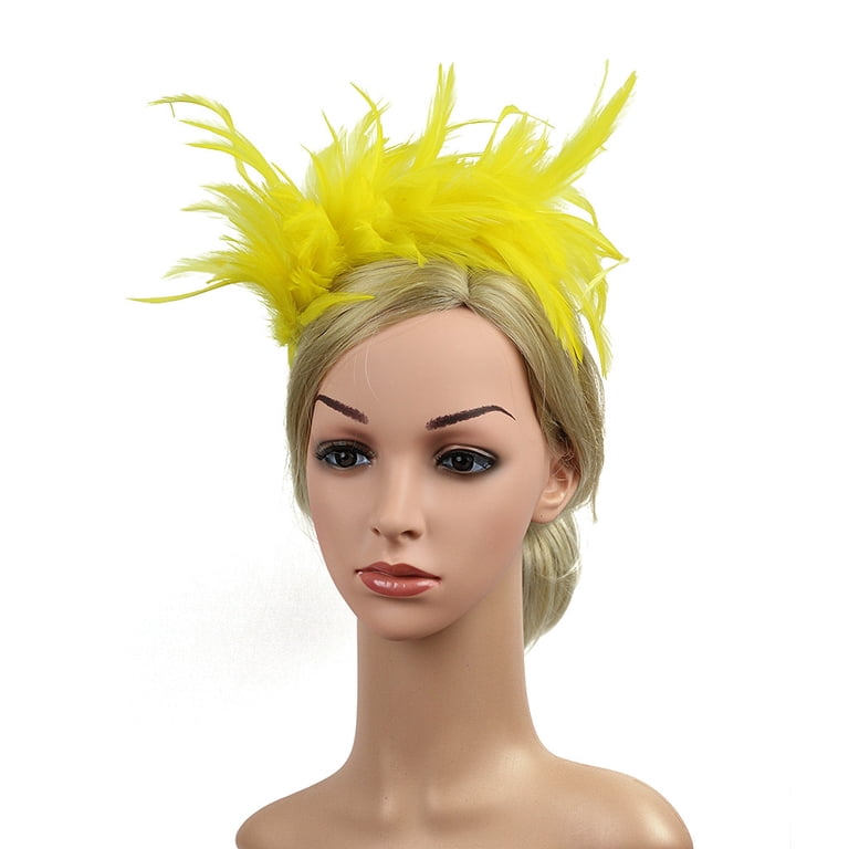 Festival Feather Headband with Bling Feather Carnival Headdress Gatsby Rhinestone Flapper  main image 2