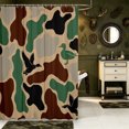 thumbnail image 2 of Manfei Brown Camouflage Print Shower Curtain 72Wx78L,Classic Mallard Duck Bath Curtain, 2 of 5