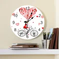 thumbnail image 2 of Love Bike Female Red Heart Decorative Round Wall Clock Arabic Numerals Design Non Ticking Bedrooms Bathroom Large Wall Clock（14 Inch）, 2 of 6