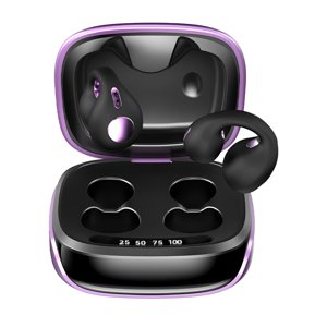 GJX Bone Conduction Headphones Ear Clip Design Open Ear Headphones Open-Ear Design Running Earbuds Purple