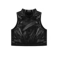 thumbnail image 3 of Aislor Kids Girls Shiny Metallic Gymnastics Crop Tops Sleeveless Mock Neck Tank Tops Workout Activewear, 3 of 7