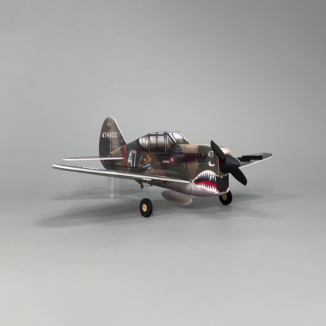 MinimumRC P-40 RC Airplane 4 Channel 2.4GHz Gyro Stabilized RC War-Hawk 320mm Wingspan Fixed Wing Remote Control Airplanes Toy Gift for Adults with Andromeda System, 2 Batteries (Left-Hand Throttle)