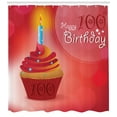 thumbnail image 3 of Ambesonne Birthday Shower Curtain, 100 Old Cupcake, 69"Wx84"L, Pink Red and Orange, 3 of 3