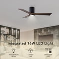 thumbnail image 4 of Matthews Fan Company IR3HLK-BK-WA-60 Irene 60" Matte Black Hugger Ceiling Fan with 3 Walnut Blades, Integrated LED Light Kit, Remote Control, Indoor/Outdoor Damp Rated, 4 of 6