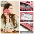 thumbnail image 6 of Contact's Genuine Leather Women Bifold Wallets RFID Blocking (Watermelon Red), 6 of 11