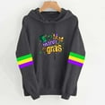 thumbnail image 2 of Byworldtasic Mardi Gras Outfit for Women Embroidery Hooded Sweatshirt Party Carnival Long Sleeve Tees Tops, 2 of 4
