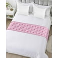 thumbnail image 5 of Bed Runner Scarf Twin Size, Pink Snowflakes Stain Bed Runners & Scarves for Foot of Beds, Merry Christmas Checkered Winter Holiday Decorative Bedding Runner Scarf for Hotel Home Bedroom, 5 of 6
