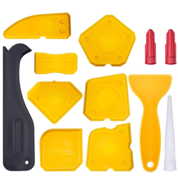 Eigraketly Kit de herramientas de calafateo, accesorios de silicona para sellador, aplicador de removedor, juego de acabado de esparcidor fácil de usar, Artesanía Amarillo Eigraketly TO008332-02B