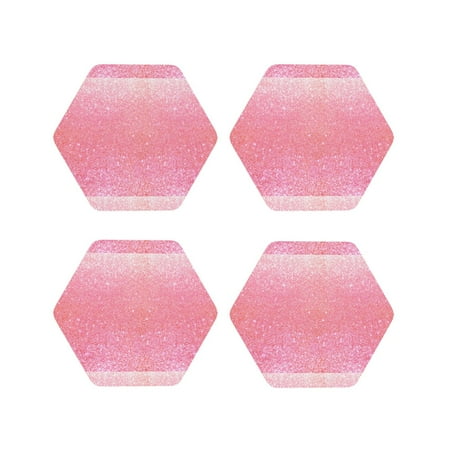 

Tideii Sparkly Pink Glitter for Leather Coasters 4 Pieces Anti-fouling and Anti-scalding Decorative Coasters Suitable for Restaurants Kitchens Coffee Shops-Hexagon