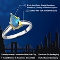 thumbnail image 2 of Gem Stone King 10K White Gold Mercury Mist Mystic Topaz Engagement Ring for Women | 1.00 Cttw | Pear Shape 8X5MM | Gemstone November Birthstone | Size 6, 2 of 6