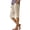 86Beige523, variant on Women's Casual Summer Knee Length Pants Elastic Waist Loose Fit Button Trousers With Pockets Outdoor Activities Versatile Slacks