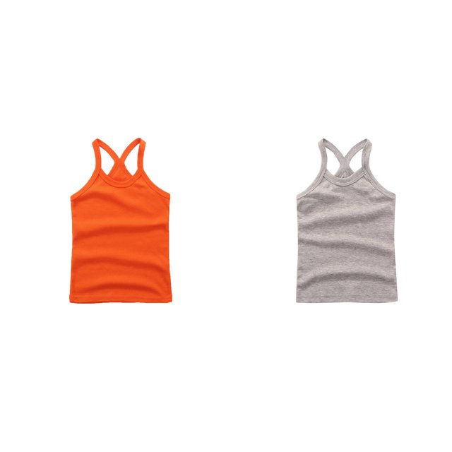 (Lot de 2) Rinsvye Débardeur de Danse pour Filles Tout-Petits Sans Manches en Coton