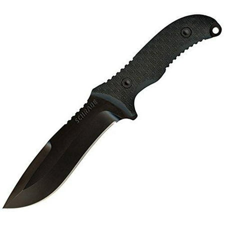 Schrade SCHF26 10.8in Stainless Steel Full Tang Fixed Blade Knife with 5.4in Kukri Point Blade and TPE Handle for Outdoor Survival, Camping and