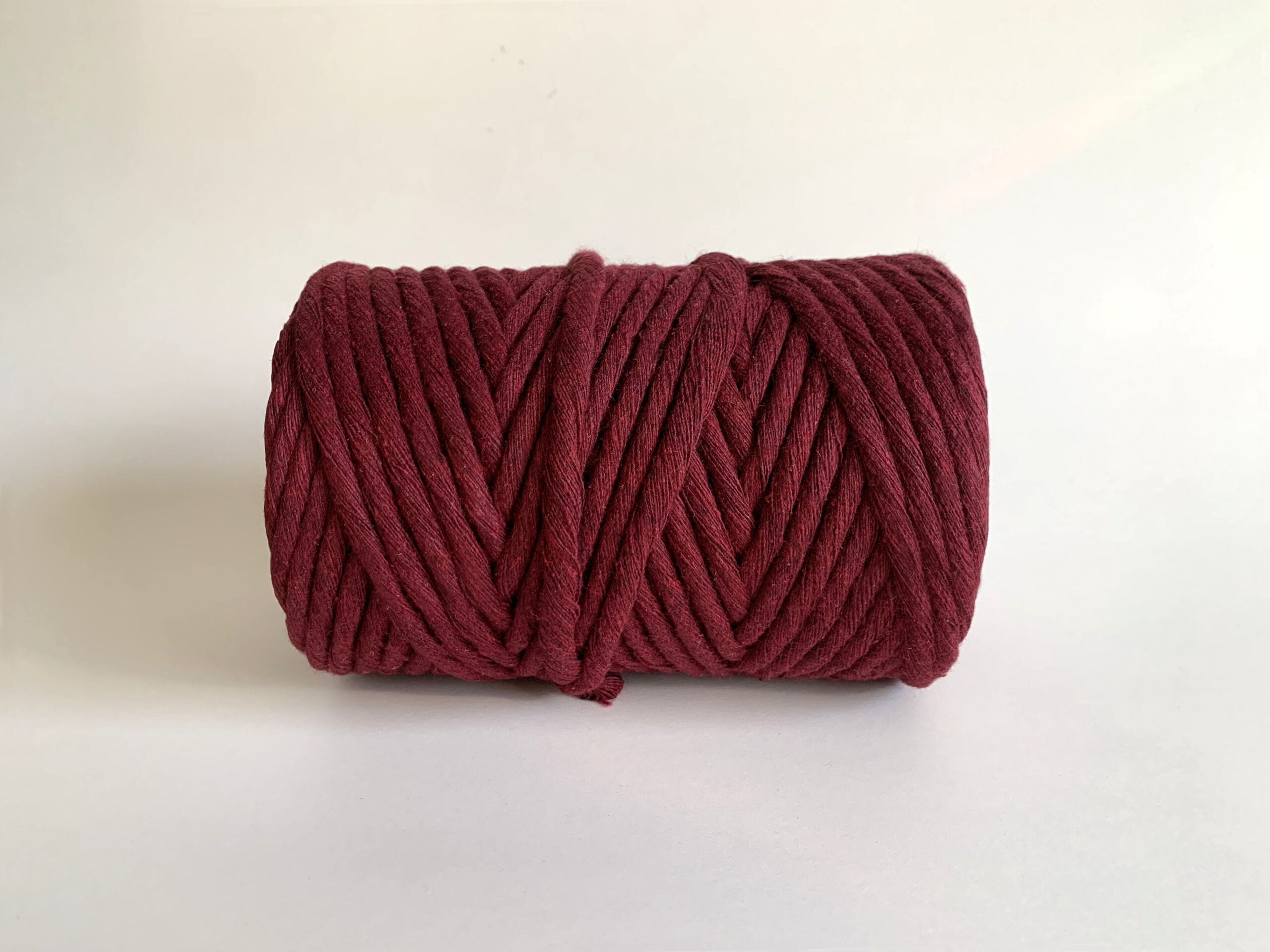 6mm Single Strand Recycled Cotton Macrame String - Burgundy