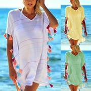 Femmes d'été en mousseline de soie Casual Bikini Cover Up Maillots de bain Maillot de bain Robe de plage