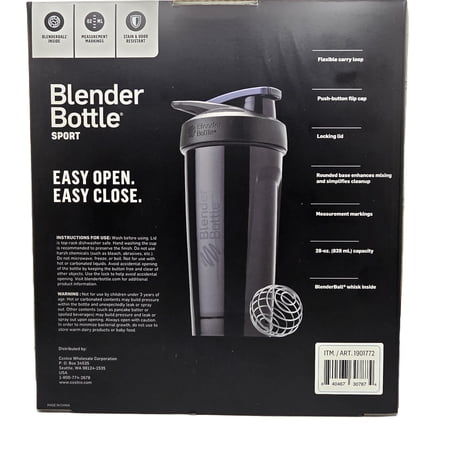 BlenderBottle Sport Shaker Bottle, 28oz, Lockable Flip Cap, Odor-Resistant, Push-Button Open, 2-pack Blue and Green