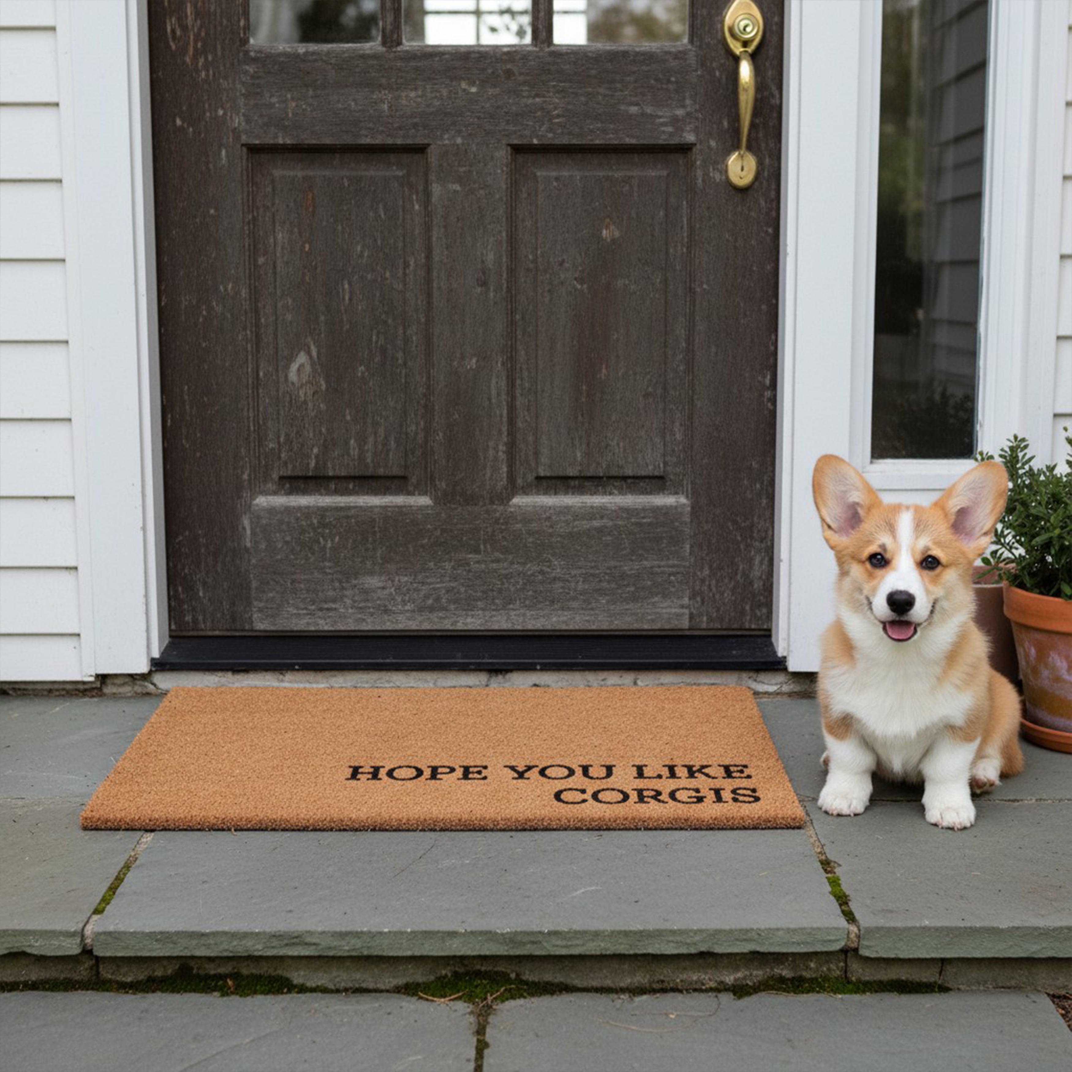 Hope You Like Corgis Non Slip Vinyl Backing, Front Door Mat, Entryway Door Mat, 24"x36"