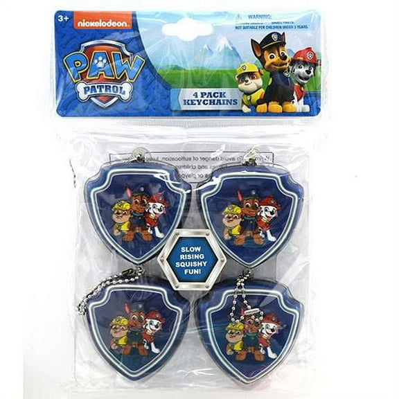 Party Favors Paw Patrol 4 Pack Squishy Key Chain