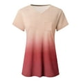 thumbnail image 5 of Amtdh Women's Trendy Plus Size T Shirts Y2K Clothing Dressy Loose Tops V Neck Blouse Clothes for Teen Girls Summer Gradient Tees for Women Short Sleeve Shirts Pink L, 5 of 6