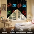 thumbnail image 5 of Swag Curtains Valances for Windows, Black Video Game Themed Short Kitchen Window Curtains Over Sink, Gamer Game Controller Lines Cafe Curtains Panel Set Of 2,Rod Pocket, 36 Inches Length, 5 of 8
