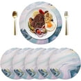 thumbnail image 3 of Wavy Swirl Marble Ripple Colorful Placemats Round Table Mats Non-Slip Washable Heat Resistant Kitchen Place Mat for Home Dining Coffee Tabletop (6PCS) Home Decor, 3 of 7