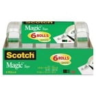 For Scotch Magic Tape & Refillable Dispenser 3/4" x 650" 1" Core Transparent 6/Pack