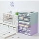 thumbnail image 2 of Desktop Drawer Organizer Waterproof Dustproof Plastic DIY Combination Multi Layer Stackable Drawer Storage Case Striped Blue 3 Drawers, 2 of 5