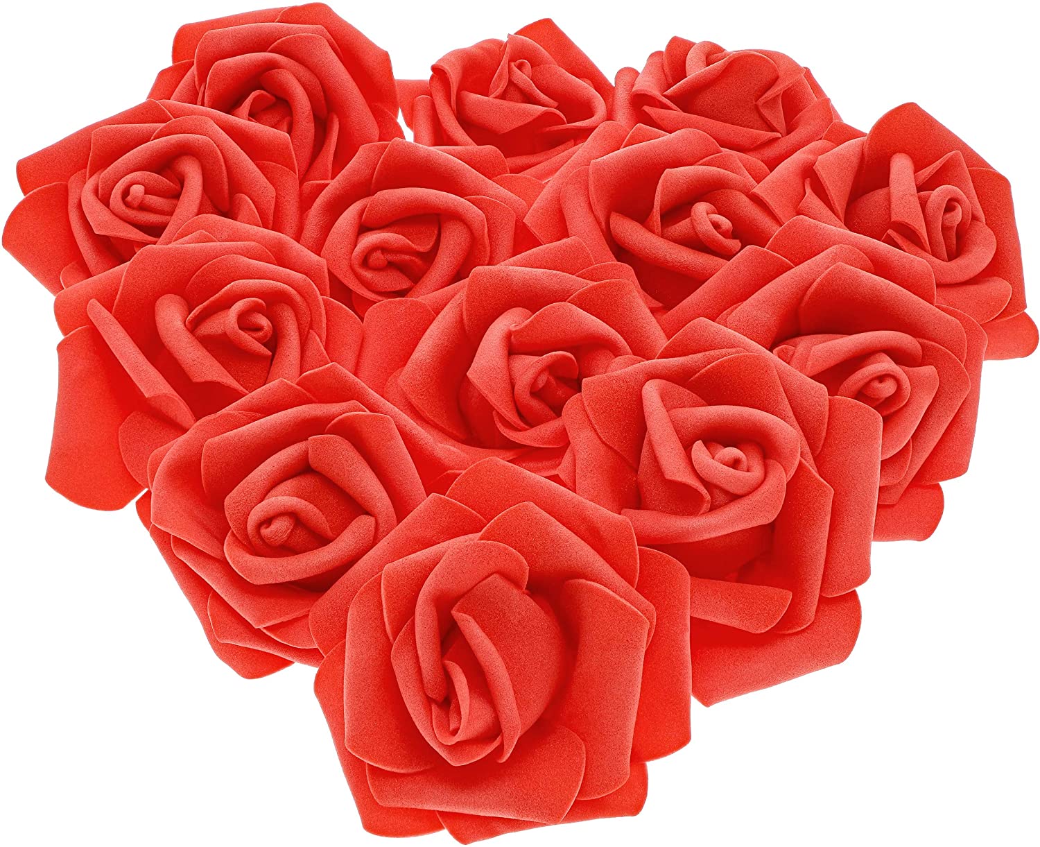 Coolmade 100 Pack Artificial Rose Flower Heads, Artificial Roses (Red ...