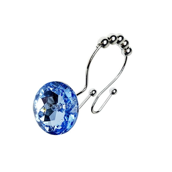 12pcs Double Glide Shower Curtain Rings Acrylic Crystal Rhinestones Rings Hang Curtain and Hang Curtain and Liner Hooks Home Decoration