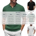 thumbnail image 3 of Ceisia Men Solid Knit Polo Shirt Short Sleeve Lapel Collar Chest Pocket Slim Fit Breathable Daily Casual Going Out Tops Black XXL Gift, 3 of 9
