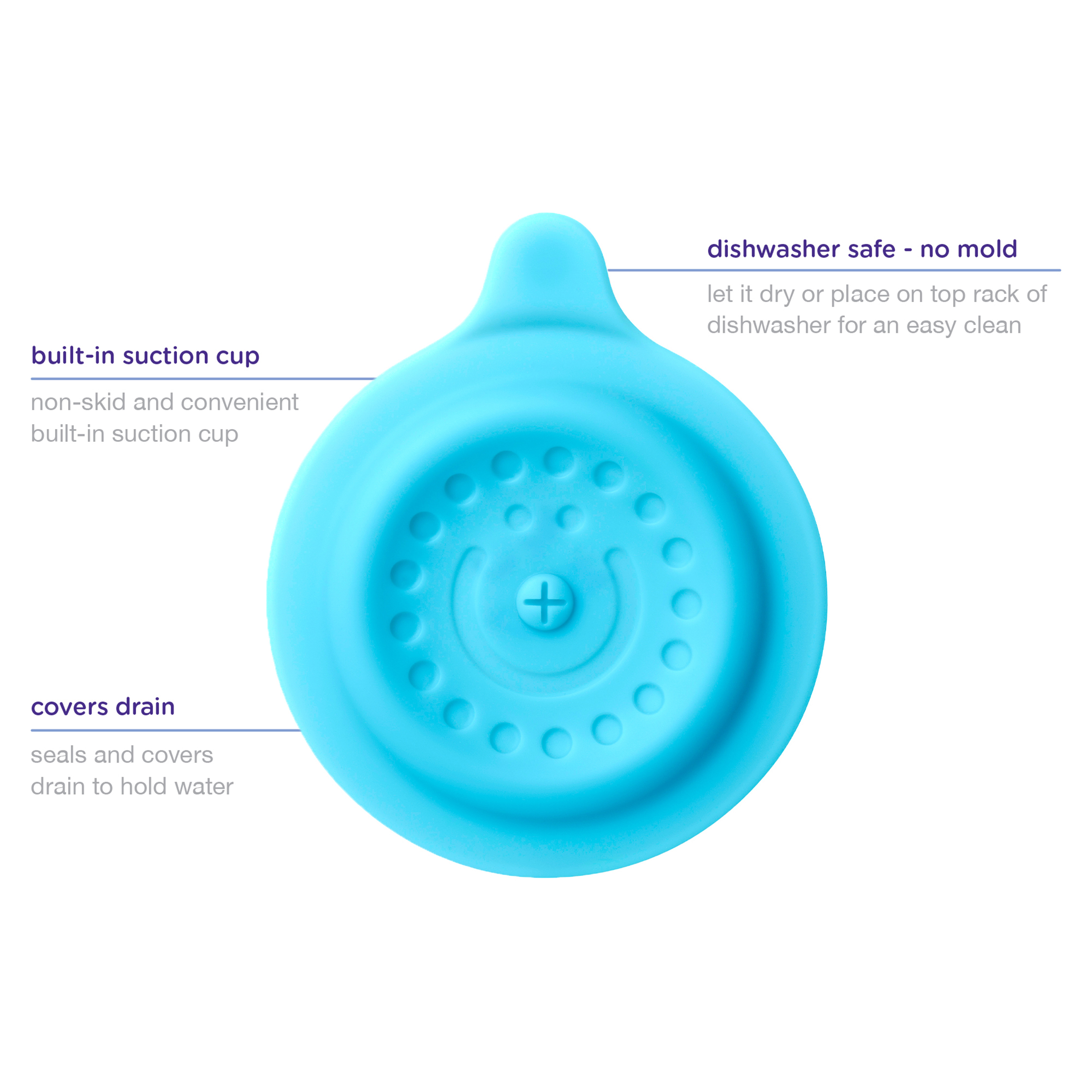 Ubbi Baby Bath Drain Cover, Bathtub Stopper for Baby, Toddlers and  Children, Blue, silicone, inch height