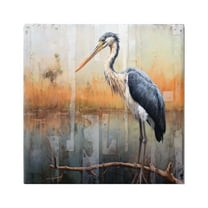 Stupell Industries Heron Bird Abstraction Animals & Insects Painting Gallery Wrapped Canvas Art Print Wall Art, 30 x 30