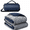 Navy-62"x 51", variant on Black 82"x 55" Waterproof Outdoor Sherpa Fleece Throw Blanket for Camping Picnics