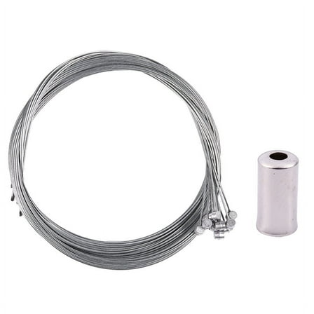 110 Pcs Bicycle Accessories: 10Pcs 1.75M Brake Inner Wire Cable & 100Pcs Cable Cap Fixing Brake Speed 5mm Metal Silver